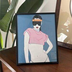 Framed Patrick Nagel Print 8.5”x10.5”
